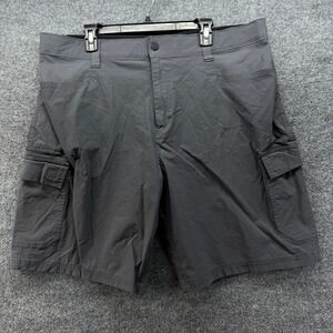 ORVIS Men's Gray Tech Cargo Shorts Size 40 Two Way Stretch Zipper Pockets